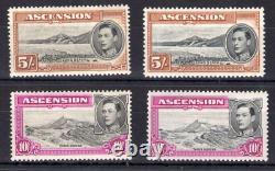 ASCENSION GVI 1938 SG38/47b set of 32 all perfs & shades mounted mint. Cat £650