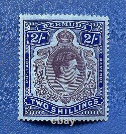 BERMUDA SG116a 1940 2/= DEEP REDDISH PURPLE ON GREY-BLUE PERF 14 LHM-CAT £350