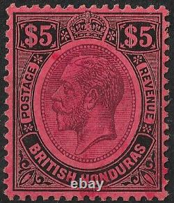 British Honduras 1922-33 SG 125 $5 purple & black/red L hinged mint Cat £225