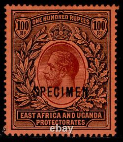 EAST AFRICA & UGANDA GV SG62s, 100r purple & black/red M MINT. Cat £750 SPECIMEN