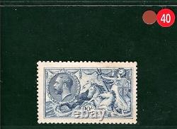 GB KGV SEAHORSE SG. 412 10s Blue (1915) DE LA RUE Mint VLMM Cat £3,250- BRRED40