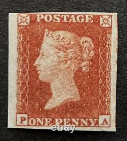 GB QV 1841 1d Red Imperf. SG8. Beautiful 4 Margin Hinged Mint Example Cat. £600+