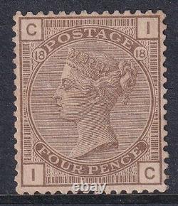 GB QV SG160 4d grey brown plate 18 cat £450 -Lightly Mounted mint