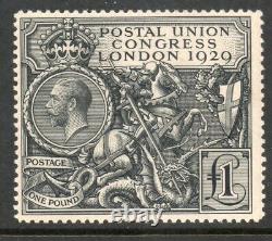 Great Britain George V 1929 PUC £1 Black very lightly mounted SG 438 cat £1100