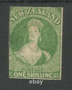 New Zealand Sg44 The Rare 1862 1/- Green Mint Hinged With Gum Cat £2750