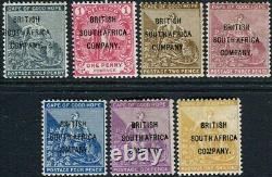 Rhodesia 1896 COGH Optd British South Africa Co. SG. 58/64 Mint Hinged Cat£325