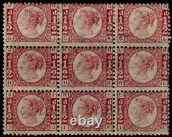 SG48, ½d rose-red plate 4, M MINT. Cat £1350+. BLOCK OF 9