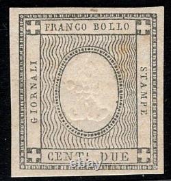 Sardinia 1861 Sass 81 2c Black MNH Mint Never Hinged OG Error Cat 35000 Cert