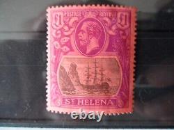 St Helena 1922 KGV £1 LM/M slight weak lower right corner pref Cat £450