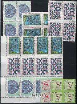 TURKEY 1950s 70s COLLECTION OF 400+ 100+ BLOCKS OF 4 WithAIR MAILS & HIGH CAT VALU
