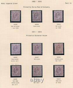 1902-12 Edward VII Mint O. G Superb Nuances 14 Pages D'album 102 Timbres, Gros Chat