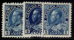 Canada Gv Sg205b + 206 + 206a, 5c Shade Varieties, Mint. Chat 300 £