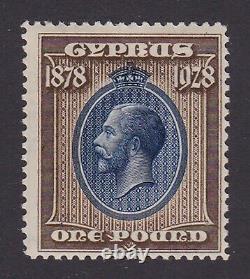 Chypre. 1928. Sg 132, £1 Bleu & Bistre-brun. Fine Menthe Montée. Chat 225 £