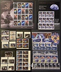 Collection de timbres spatiaux Lot-Monde entier-Neuf sans charnière Chat & Utilisé NASA Vintage