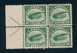 Drbobstamps US Scott #C2 Bloc de 4 timbres aériens neufs charniérés avec flèche valeur catalogue de 250 $.