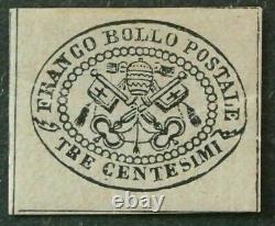 Etats Italiens Et État Papal 1867 3c N. 14 Monnaie Avec Hinged Mh Cat. 8 000 $