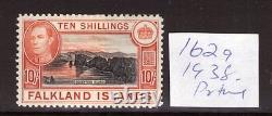 Falkland Îles 1938, 2ème Tirage. 10/- Aveccertificat Sg162a, Chat L/hinged. 350 £