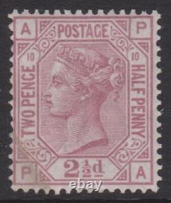 GB QV timbre neuf imprimé en surface SG141 2 1/2d mauve rosé plaque 10 cat. £550