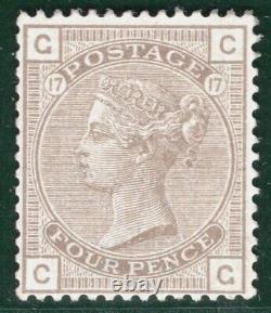 GB Qv Timbre Sg. 161 4d Plaque Grise-brun 17 (1880) Menthe XLMM Cat £475+ Brred37