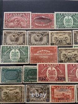 Lot de timbres du Canada avec une grande valeur en neuf sans charnière et avec charnière.