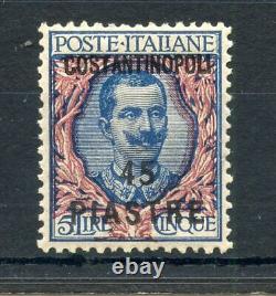 Pos Italien Constantiople 1922 45pi Sur Supplément De 5l Menthe À Charnières, Sg 88. Chat £550