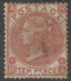 SG113, le rare 1867 QV 10d rouge-brun pâle (RA) neuf, cote 3600 livres.
