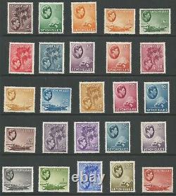 Seychelles Sg135-49 L'ensemble 1939-49 Gvi De 25 Fine Menthe Cat £550 Minimum
