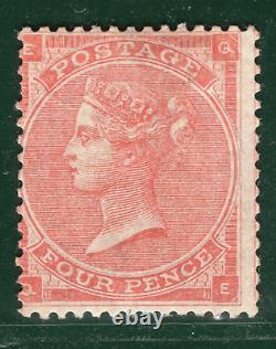 Timbre GB QV SG. 82 4d Rouge Pâle (Hairlines Plate 4) (1863) Neuf Valeur Catalogue £2,300- RBR4